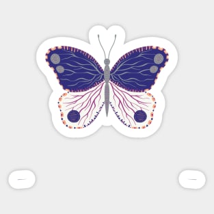 Navy and white butterfly Sticker